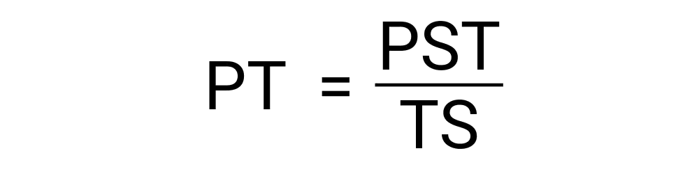 An image showing the formula for calculating the thickness of a single sheet of paper ina stack of papers.